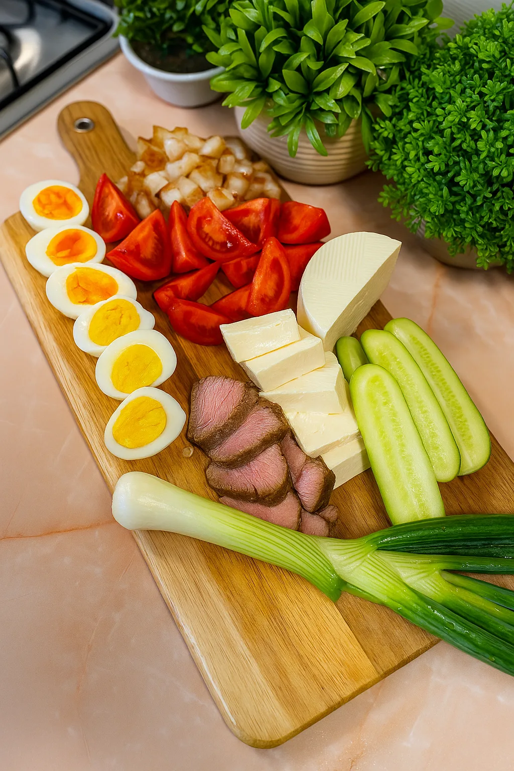 Prânz  simplu de la țară și cu produse din comert